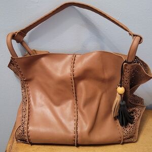The Sak Tan Leather Large Hobo Shoulder Bag- Los Feliz